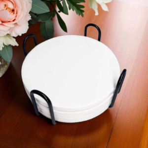 Ceramic Coasters Round in holder