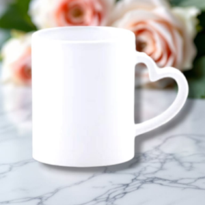 Mug with heart shaped handle