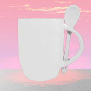 Mug with spoon white