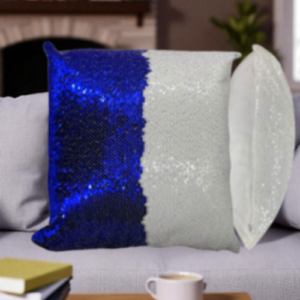 Sequin Pillowcase and Pillow Blue