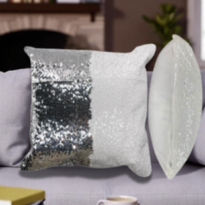Sequin Pillowcase and Pillow Silver