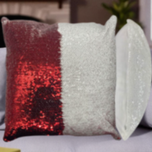 Sequin Pillowcase and Pillow White